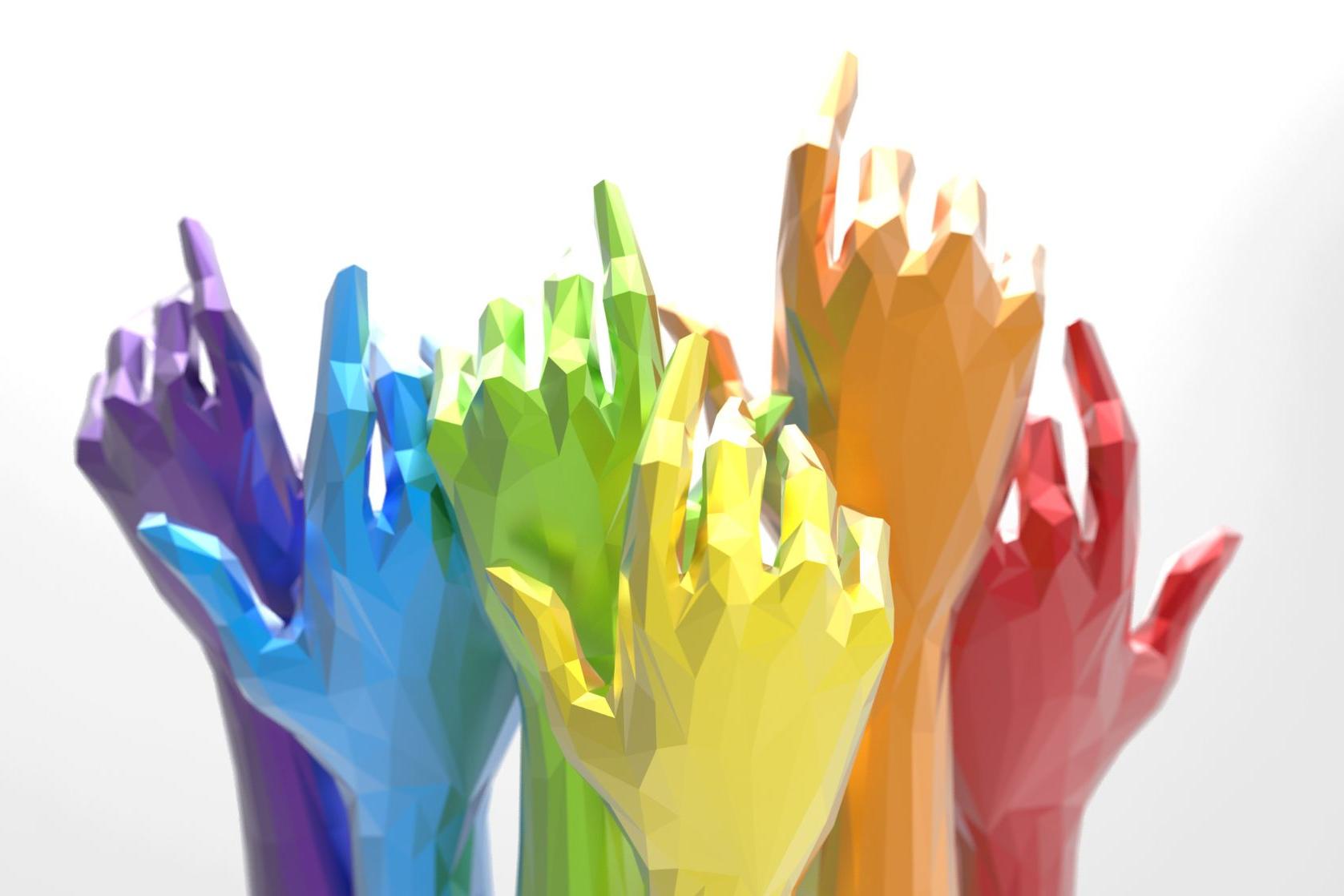 Multi-colored hands